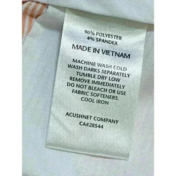 FOOTJOY Men’s Seersucker Stretch Golf Shorts - Peach & White - Size 34 - Picture 4 of 6